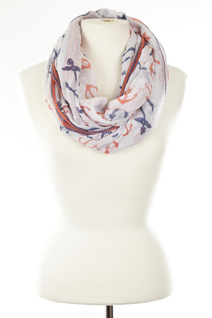 Anchor Printed Sheer Scarf 4DCI1